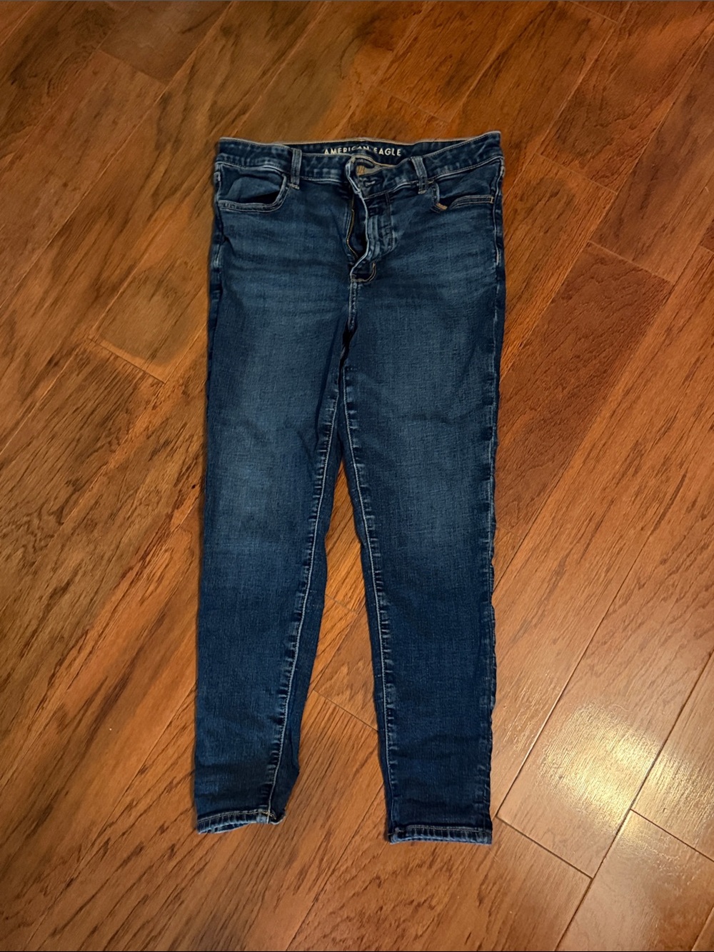 American Eagle Outfitters Dark Blue High-Rise Skinny Jeans
